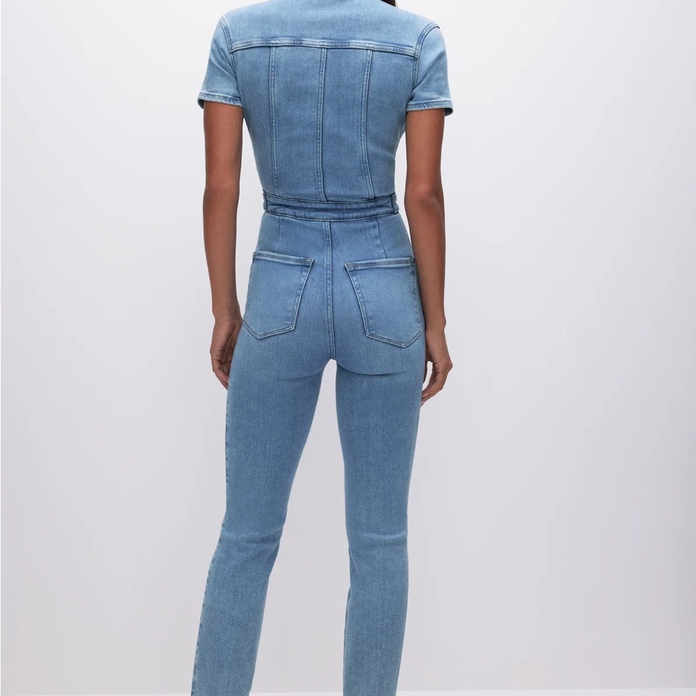 Good American Light Blue Denim Jumpsuit